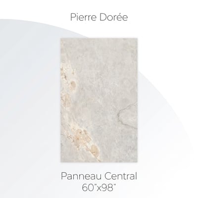 Panneau central de paroi de douche Gilled Stone finition aspect marbre gris et beige 152x249 cm