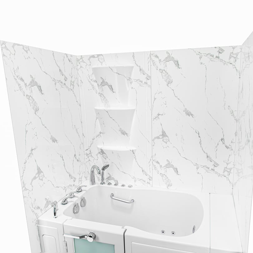 Acrylic Shower Wall Panels 6-Piece Kit Carrara texture