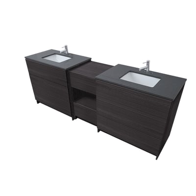 Combinación de lavabo moderno Element de pie de 92" y 102" con encimera de cuarzo -