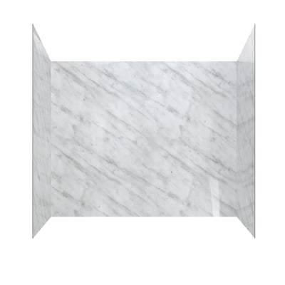 Carrara Marble Walk-In Tub Surround Wall Kit 36.5" x 48" x 60" -
