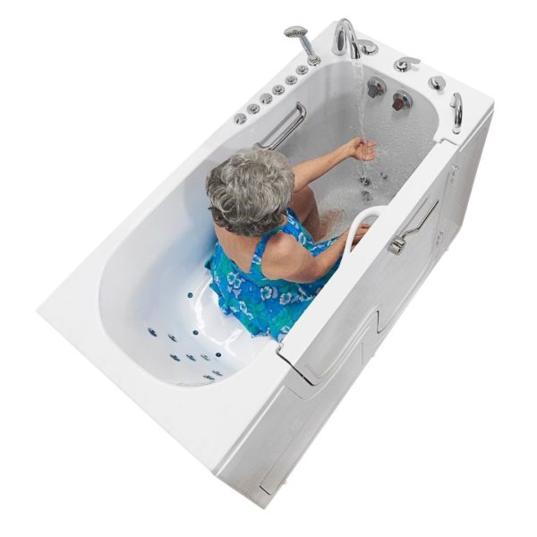 Transfer60 – baignoire à porte en acrylique accessible en fauteuil roulant avec porte s’ouvrant vers l’extérieur (30 l x 60 L / 76 cm x 152 cm)