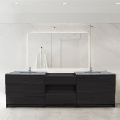 Combinación de lavabo moderno Element de pie de 92" y 102" con encimera de cuarzo -