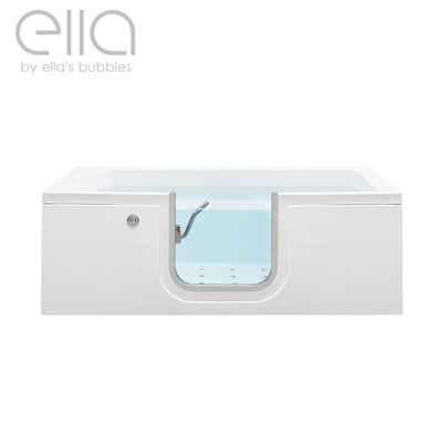 Baignoire à porte allongée Ella's Bubbles avec porte en verre à ouverture intérieure, baignoire de trempage en acrylique blanc 30x60 pouces