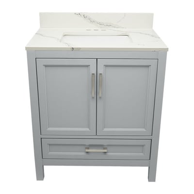 Meuble-vasque Nevado avec lavabo – plateau en marbre reconstitué ou en pierre de quartz -