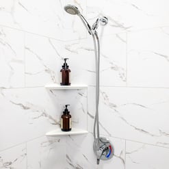 Acrylic Corner Shower Shelf Glossy White - |