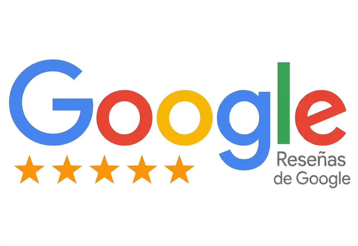 Distintivo de calificación de cinco estrellas en Google Reviews para las bañeras con puerta y duchas accesibles de Ella's Bubbles