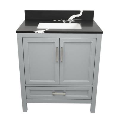 Meuble-vasque Nevado avec lavabo – plateau en marbre reconstitué ou en pierre de quartz -