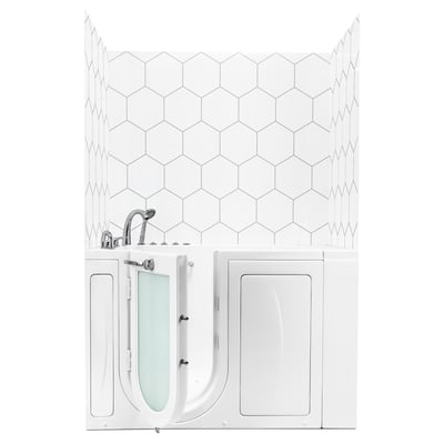 Hexagon CNC Engraved Pattern in Acrylic, 3-Panel Walk In Tub Wall Surround Kit 40"x48"x60"