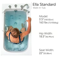 Bañera de hidromasaje acrílica estándar Ella de 30″x52 (Copy) (Copy)