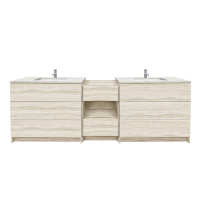 Combinación de lavabo moderno Element de pie de 92" y 102" con encimera de cuarzo -