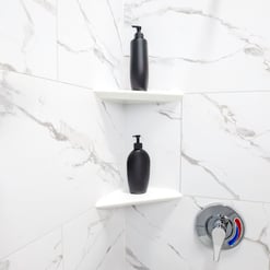 Acrylic Corner Shower Shelf Glossy White - |