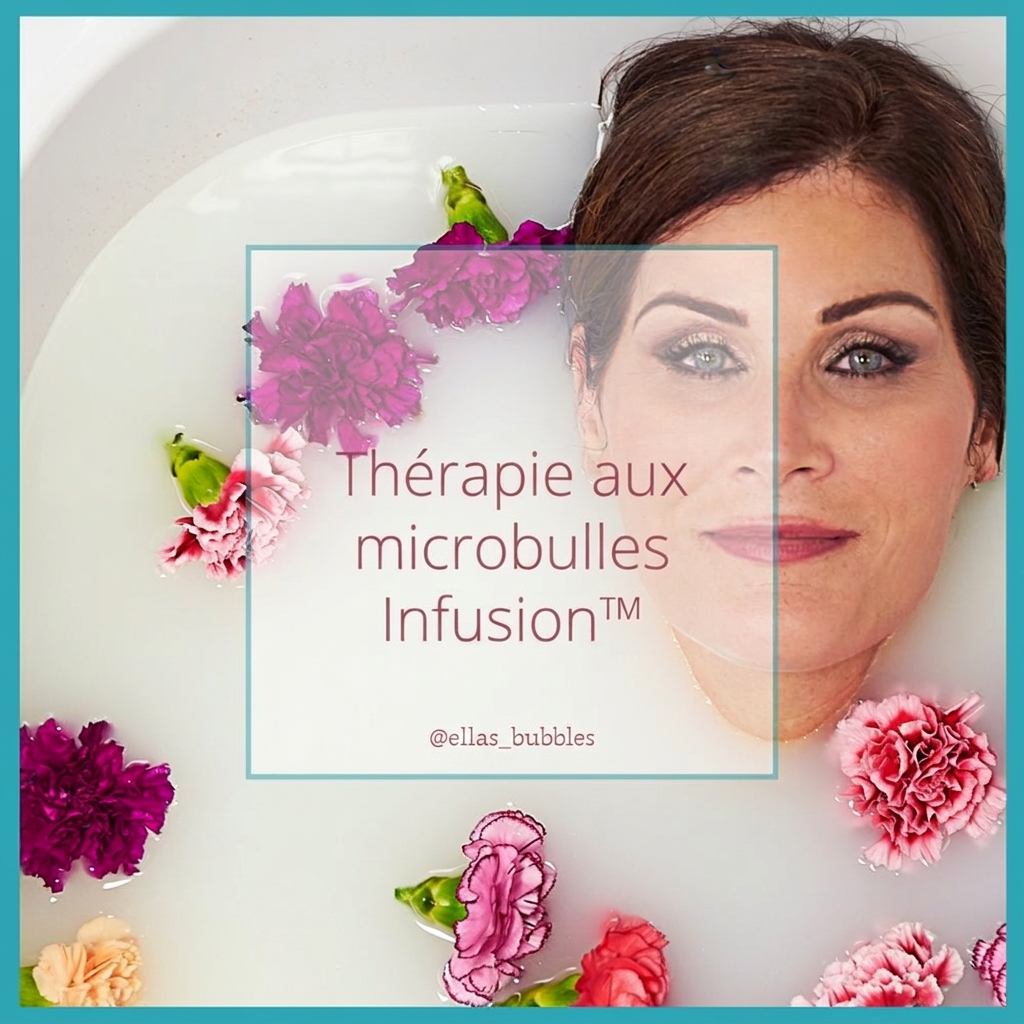 Femme se détendant dans une baignoire à porte Ella remplie d'eau Thérapie par microbulles Infusion