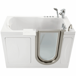 Petite Acrylic Walk-In Tub – 28″x52″ (71x132cm), Dual Drain Technology