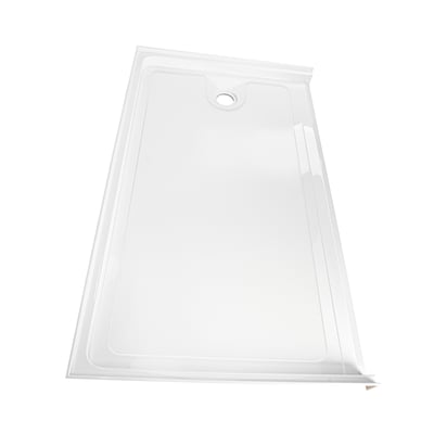 Receveur de douche accessible en fauteuil roulant en acrylique blanc 60x36 avec sol texturé antidérapant et évacuation arrière