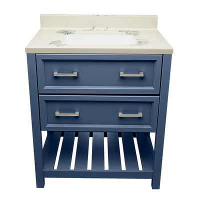 Meuble-lavabo Tremblant avec plan – en marbre reconstitué ou en pierre de quartz -