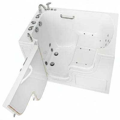 TransferXXL Outward Swing Door Walk-In Tub 36″ x 55″ (91 x 140cm) Dual Drain Technology -