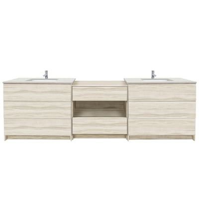 Combinación de lavabo moderno Element de pie de 92" y 102" con encimera de cuarzo -