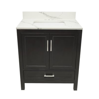 Meuble-vasque Nevado avec lavabo – plateau en marbre reconstitué ou en pierre de quartz -