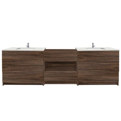 Combinación de lavabo moderno Element de pie de 92" y 102" con encimera de cuarzo -