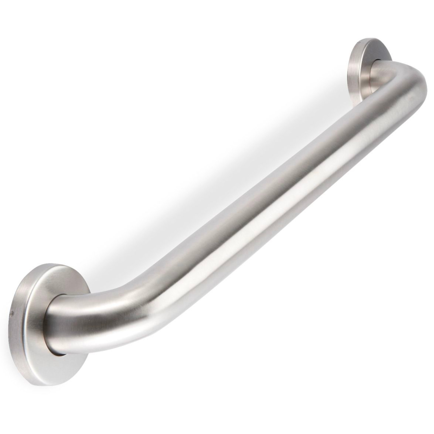 stainless steel grab bar for bathtubs in grey. used for safety for handicapped people