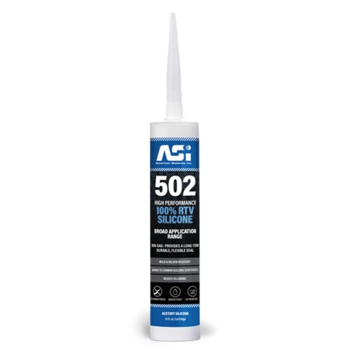 ASI 502 high performance 100 percent RTV silicone sealant tube with nozzle