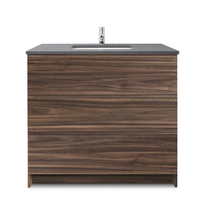 Mueble de baño moderno Element de 36″ con encimera de cuarzo y lavabo bajo encimera -