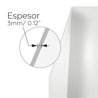 Diagram showing wall cladding panel edge with magnified callout indicating 3mm thickness measurement