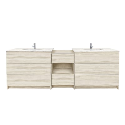 Combinación de lavabo moderno Element de pie de 92" y 102" con encimera de cuarzo -