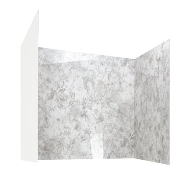 Glacier Grey Walk-In Tub Surround Wall Kit 40" x 52.5" x 60" -