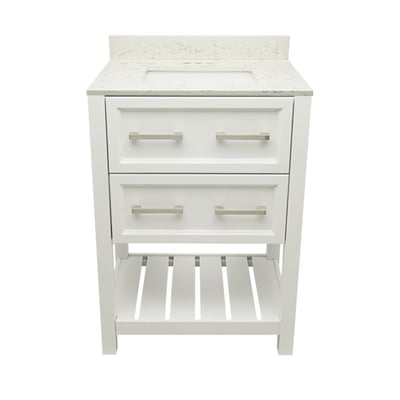 Meuble-lavabo Tremblant avec plan – en marbre reconstitué ou en pierre de quartz -