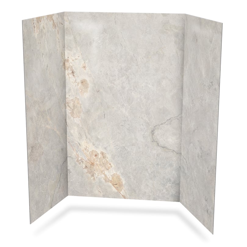 acrylic-3-panel-shower-wall-kit-gilded-stone-printed-front-view-glossy-finish