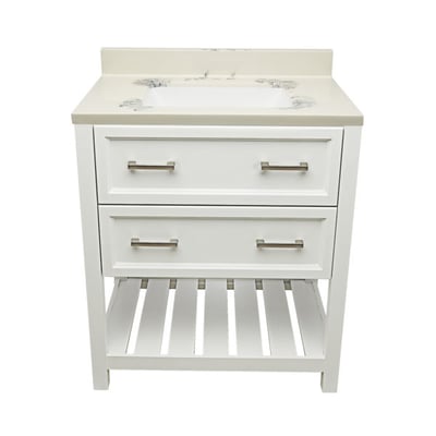 Meuble-lavabo Tremblant avec plan – en marbre reconstitué ou en pierre de quartz -