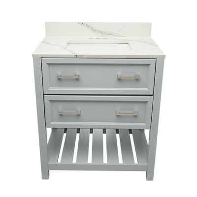 Meuble-lavabo Tremblant avec plan – en marbre reconstitué ou en pierre de quartz -