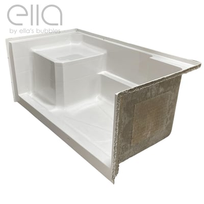 Base de douche Acrylx avec siège moulé 33 W x 60l 2