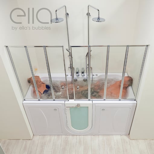 Big4Two Two Seat Acrylic Walk-In Bathtub - 91x203cm (36″x80″), Dual Drain Technology - |