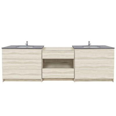 Combinación de lavabo moderno Element de pie de 92" y 102" con encimera de cuarzo -