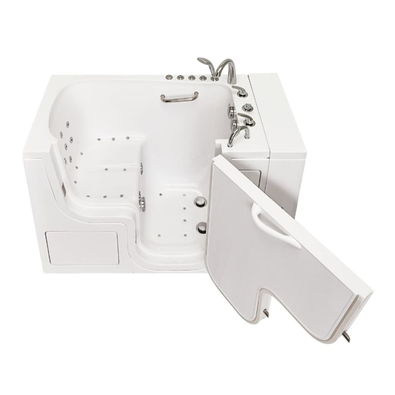 Transfer30 Bañera sin puerta accesible en silla de ruedas - 76 x 132 cm (30" x 52"), tecnología de doble desagüe con puerta derecha y desagüe Número de serie 00121