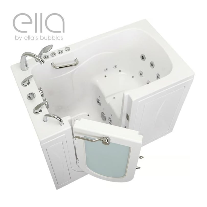 Clearance Capri Acrylic Outward Swing Door Walk-In Bathtub 30" x 52′′ (76 x 132cm), Dual Drain Technology, serial #7522112