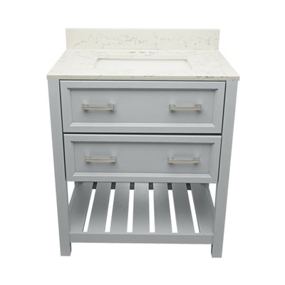 Meuble-lavabo Tremblant avec plan – en marbre reconstitué ou en pierre de quartz -