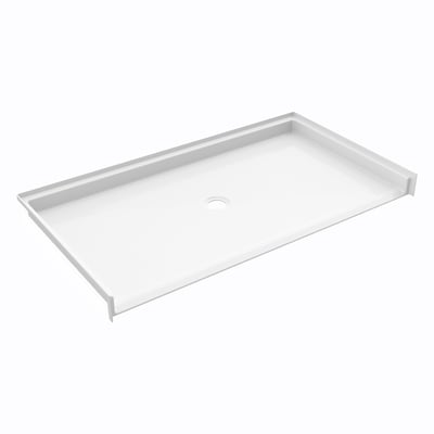 Base de ducha accesible para silla de ruedas Ella de acrílico blanco 60x36 con desagüe central y entrada de umbral bajo