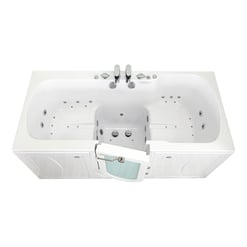 Big4two Two Seat Walk In Bathtub With Outward Swing Door Air Hydro Independent Foot Massage 36″x80″ 91cm X 203cm 1 1