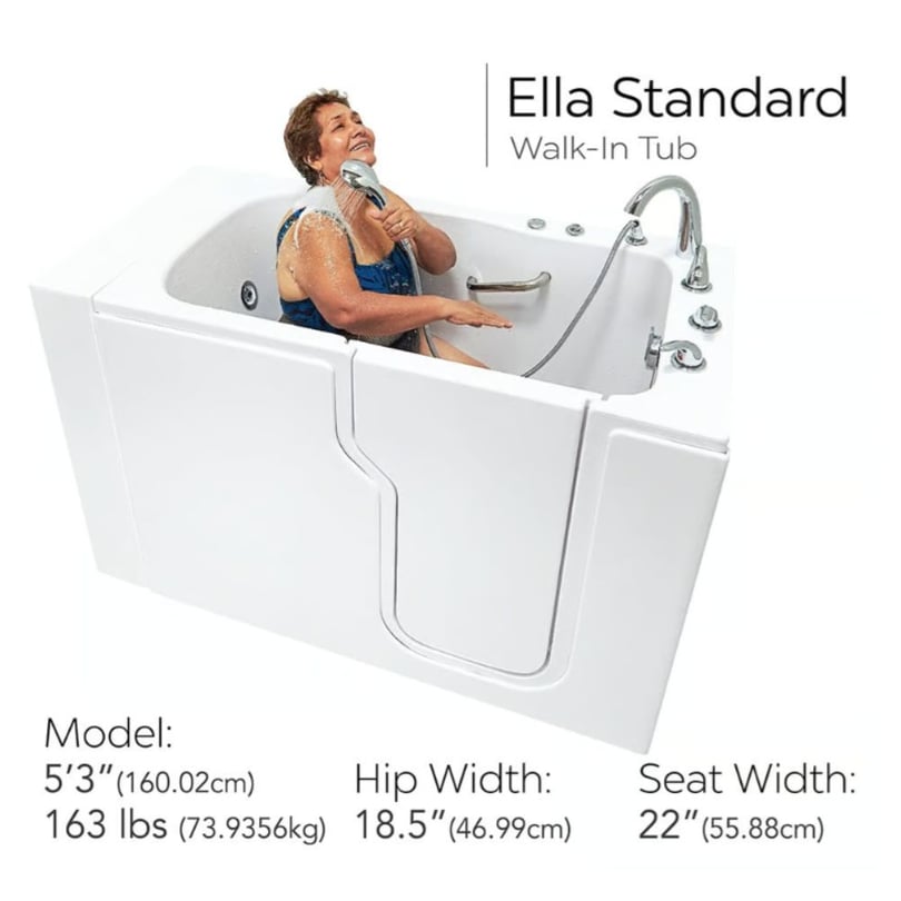 Bañera de hidromasaje acrílica estándar Ella de 30″x52 (Copy) (Copy)