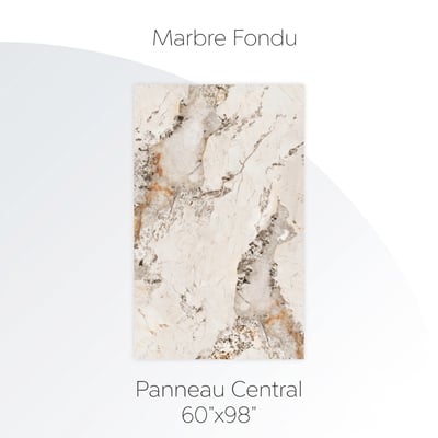 Panneau central de paroi de douche Molten Marble blanc crème avec veines dorées et grises - 152x249 cm