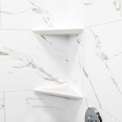 Acrylic Corner Shower Shelf Glossy White - |