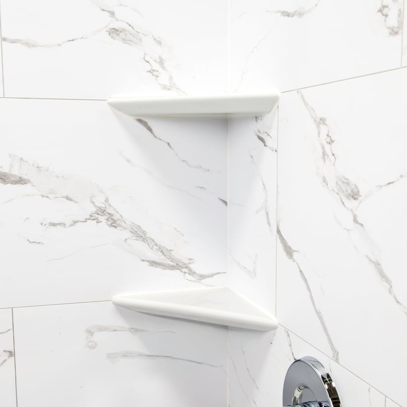Acrylic Corner Shower Shelf Glossy White - Image 3