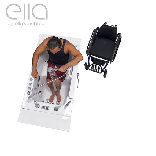 Transfer30 Wheelchair Accessible Walk-In tub – 30″ x 52″ (76 x 132cm), Dual Drain Technology