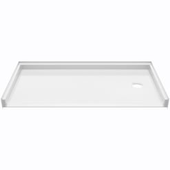 Ella Roll-in Wheelchair Shower Base 60 inch width x 30 inches in height in white