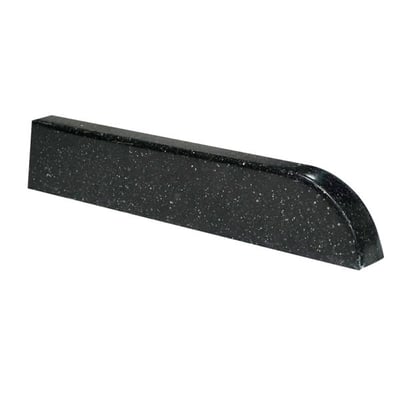 Ella Galaxy Black cultured marble shower wall trim side piece with speckled finish and rounded edge