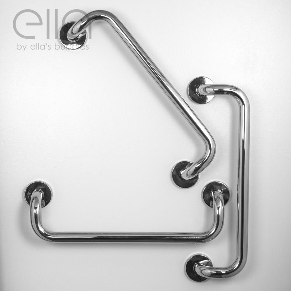 Conjunto de barra de sujeción circular de 12 pulgadas y barra de sujeción doble curvada de 20 pulgadas Ella Modern en acero inoxidable pulido