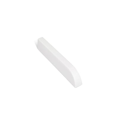 White cultured marble wall mount soap dish shelf with matte finish for walk-in tub or accessible shower installation
